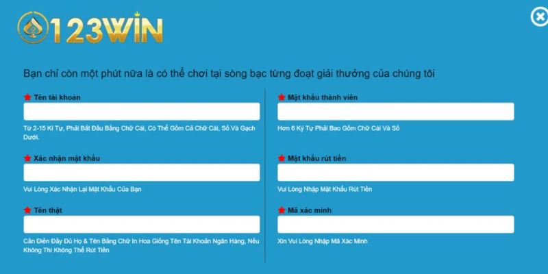 Hướng dẫn điền biểu mẫu đăng ký 123win chi tiết