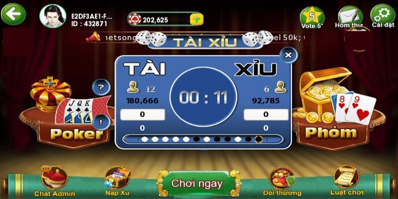 Hệ thống cửa cược phong phú của game tài xỉu